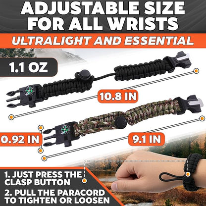 Paracord Bracelets for Men and Women – Adjustable Survival Paracord Bracelet - Image 2