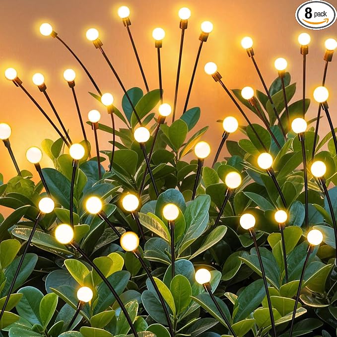 ZFNN Solar Garden Lights Outdoor, 8 Pack Solar Firefly Lights, Starburst by ZFNN