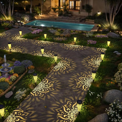 gardencave 6 Pack Solar Lights Outdoor Garden Decorative Mandala Solar Garden - Image 6