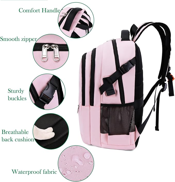 FENGDONG Large Laptop Backpack 17.3 inch Waterproof Travel College Backpack - Image 4
