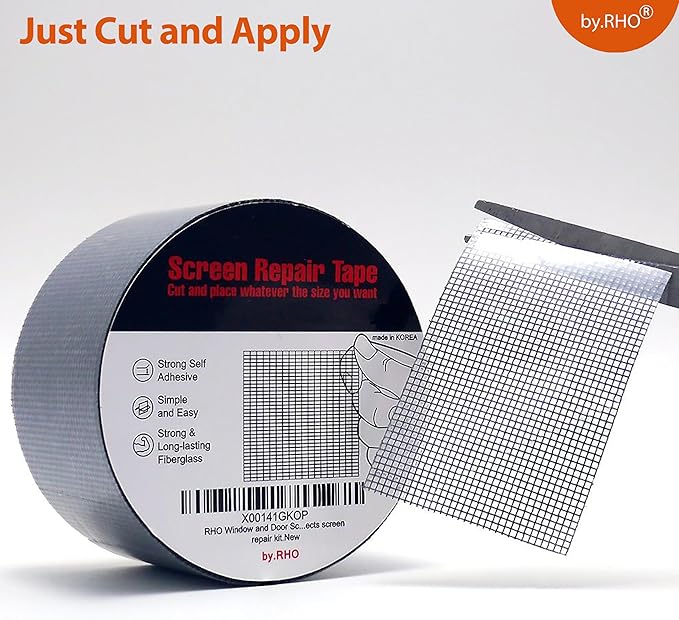 by.RHO Screen Repair Tape – Strong Self-Adhesive Window & Screen Door Repair Kit - Image 7