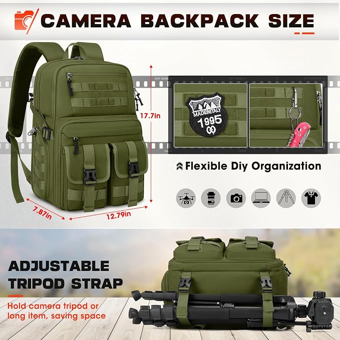 RAINSMORE Camera Bag Backpack for DSLR/SLR/Mirrorless Camera Bags for - Image 6