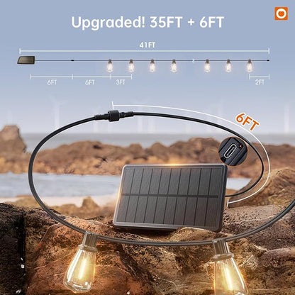 addlon 35FT Solar String Lights Outdoor, IP54 Waterproof Solar Powered - Image 7