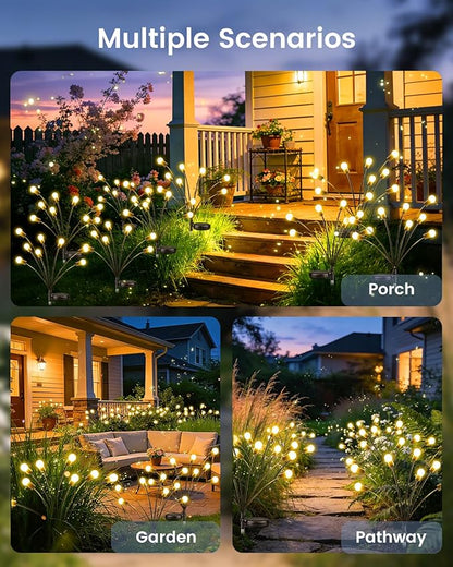 OZS 8 Pack Total 64 LED Solar Firefly Lights Fairy Outdoor - Image 7
