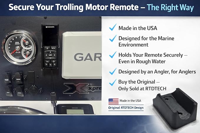 Remote Holder fits the Minn-Kota Advanced GPS trolling Motor Remote. Carbon - Image 2