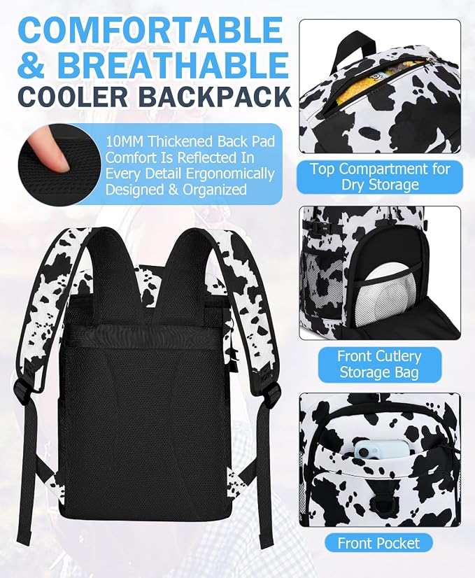 Cooler Backpack, 22L Waterproof Soft Backpack Coolers Leak Proof Beach Backpack - Image 6