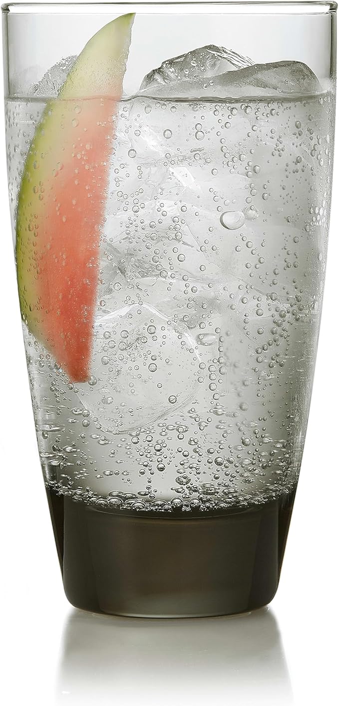 Libbey Classic Smoke Tumbler Glasses, Timeless Drinkware Set of 12, 18 Oz by Libbey