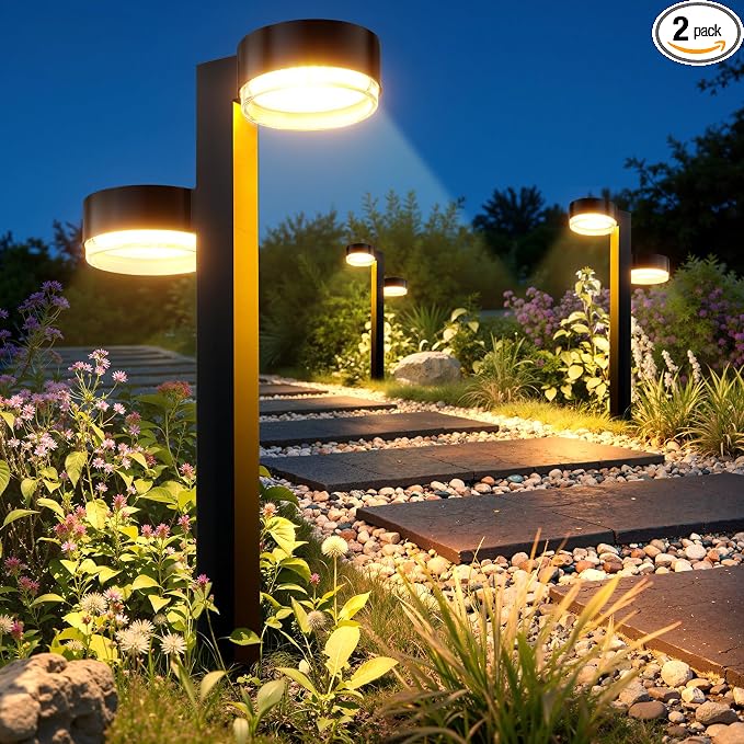 Solar Pathway Lights Outdoor Waterproof, 2 Pack Dual-Head Solar Lights Outdoor by Unknown