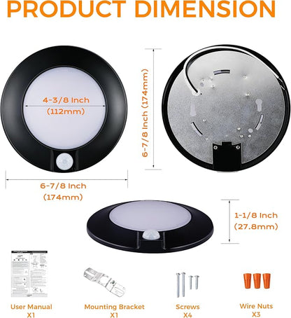 CLOUDY BAY Motion Sensor Ceiling Light Indoor, 120V CRI90 10W 5000K Bright Day - Image 7