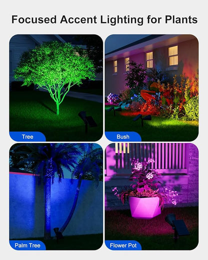 4 Pack Color Changing Solar Spotlights Outdoor Waterproof - Image 5