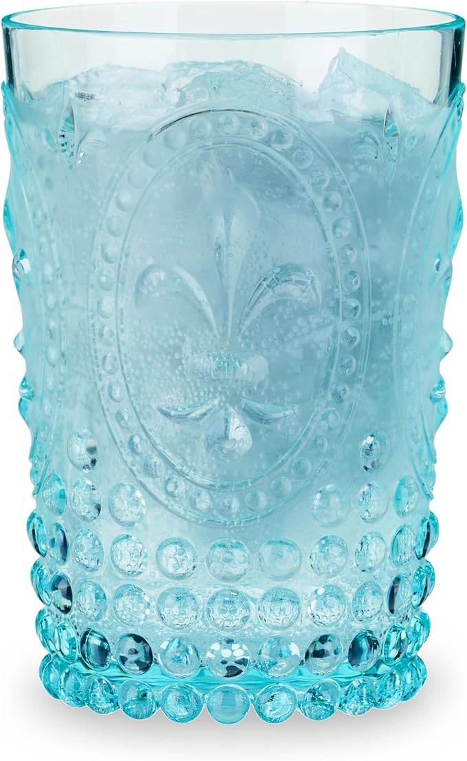 Twine Embossed Acrylic Colorful Drinking Glasses, Durable Shatterproof Tumblers - Image 12