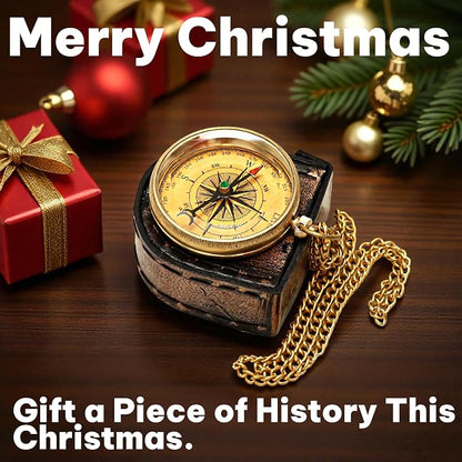 Handmade Brass Antique Compass - Image 2