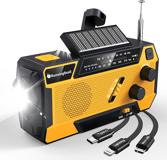 Emergency Crank Weather Radio: AM/FM/NOAA Weather Radio by RunningSnail