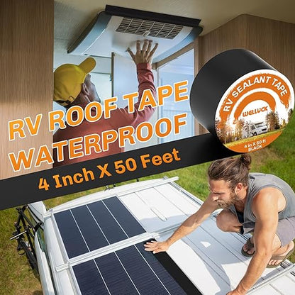 WELLUCK Butyl Sealant Tape, 4 Inch X 50 Foot RV Roof Tape Sealant Roofing Tape - Image 4