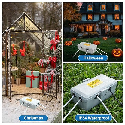 NineLeaf Outdoor Electrical Box, Weatherproof Connection Box w/6 Cable Entry - Image 2