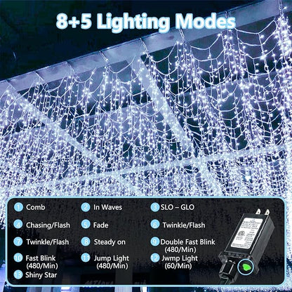 KAQ 115FT 300LED Timer Function Cool White Christmas String Lights, - Image 3