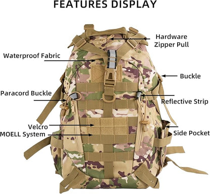 aiGear Tactical Backpack for Men, 25L Military Backpack, 3-Day Bug Out Bag for - Image 2