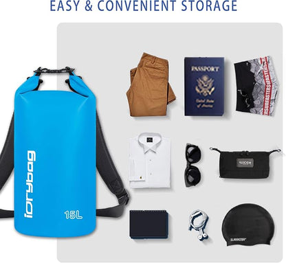 IDRYBAG Dry Bag for Kayaking Waterproof 2L/5L/10L/15L/20L, Small Dry Sack - Image 3