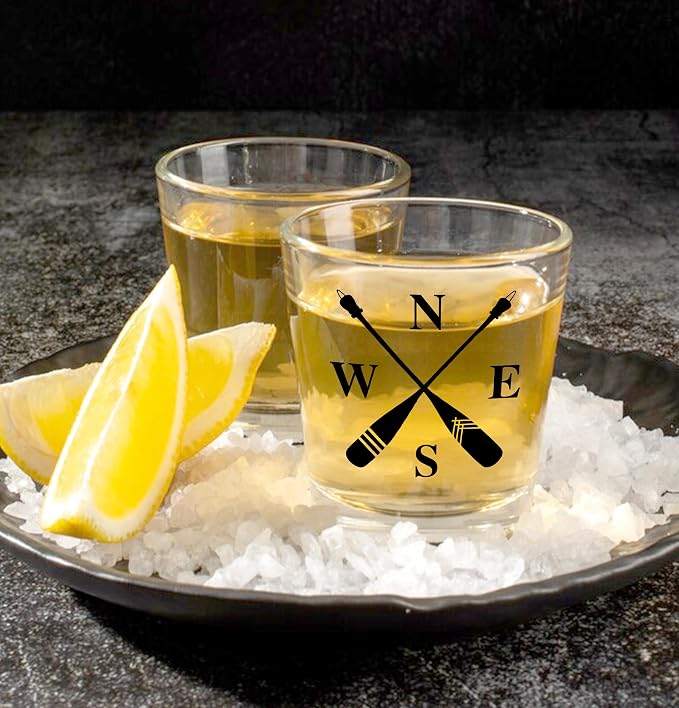 Nogrit Lake House Decor Whiskey Glasses 10 Oz, Beach Wine Old Fashioned Rocks - Image 2