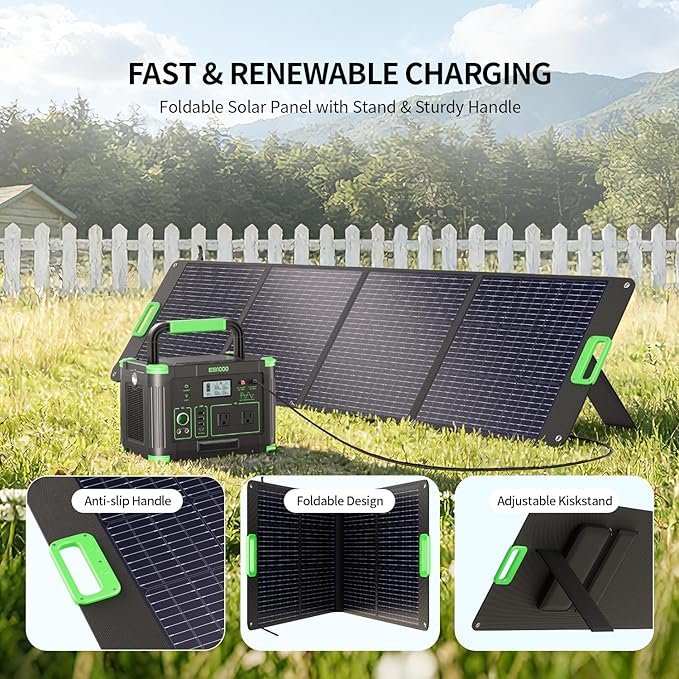 200W Portable Solar Panel for Power Station, Foldable Solar Charger w/ 4 - Image 4