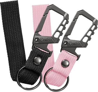 Metal heavy duty key chain carabiner clip bottle opener wrist lanyard ring car by Unknown