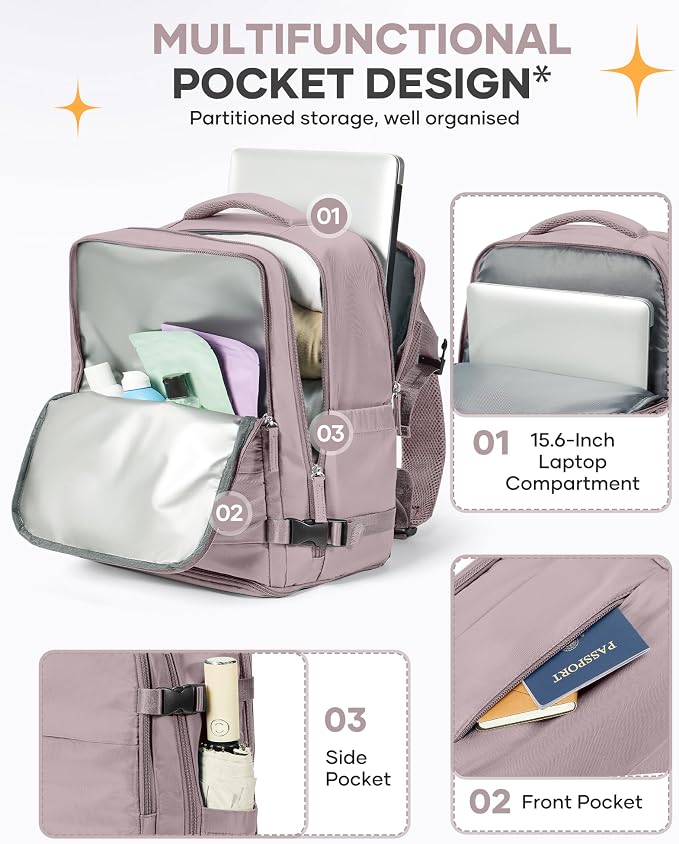 Travel Backpack Carry On Flight Aapproved Personal Item Travel Bag Mochila De - Image 4