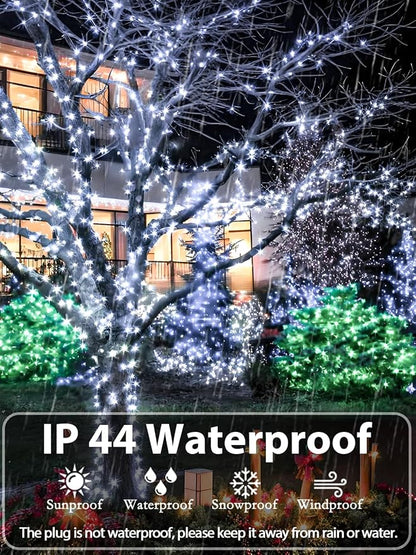 YIQU White 82FT 200 LED Christmas String Lights Outdoor/Indoor, Fairy String - Image 4