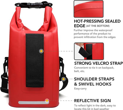 250 PCS Waterproof First Aid Kit, Roll Top Reflective Boat Dry Bag Bug Out Bags - Image 3