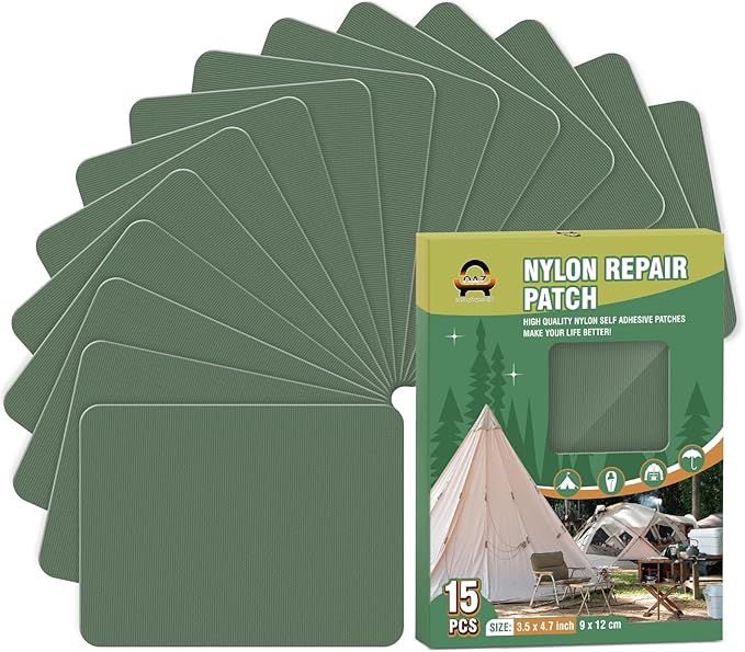 OAZ 15 Pieces 3.5 x 4.7 inch Nylon Repair Patches Nylon Fabric Patch by OAZ