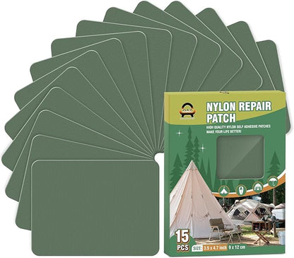 OAZ 15 Pieces 3.5 x 4.7 inch Nylon Repair Patches Nylon Fabric Patch by OAZ