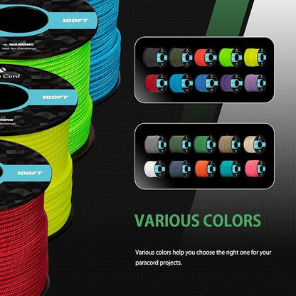 Abma Cord 2.4mm Paracord 275 100ft Nylon Rope 4 Strands Tactical Parachute Cord - Image 5