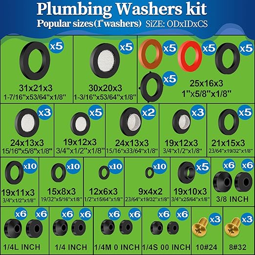 ZDBB 1075 Pcs 3-in-1 Spigot Repair Washers & Hose Gasket & Faucet O-Rings Kit - Image 4
