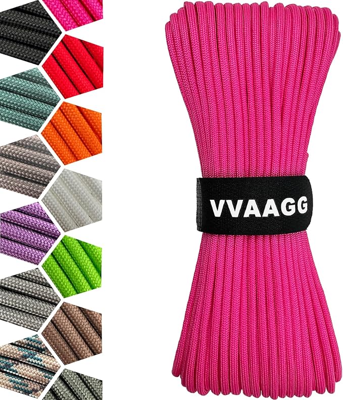 VVAAGG 1000 Paracord Rope, 50ft 12 Strand Parachute Cord by ParacordSpecialist