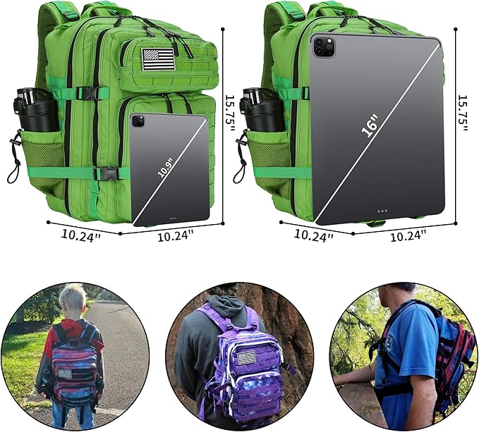 Military Tactical Backpack 45L/25L 3 Day Assault Pack Molle Daypack Hiking - Image 3