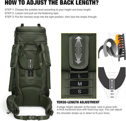 Mardingtop 75L Molle Hiking Internal Frame Backpacks - Image 6