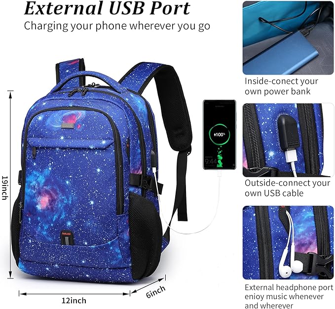DUSLANG 17 Inch Travel Laptop Backpack Water Resistant College Backpack - Image 2