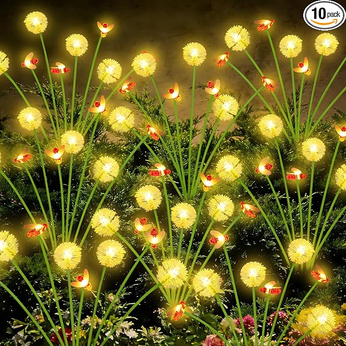 Solar Garden Lights Outdoor, Solar Swaying Dandelion Bee Lights Waterproof by EEW