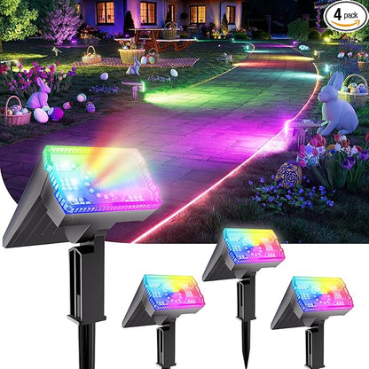 Christmas Solar Spot Lights Outdoor Waterproof 4-Pack, 58 LED Adjustable by Professionalproductionofsolarlightsoutdoor%EF%BC%9A%EF%BC%89