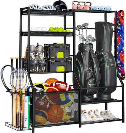 Large Sports Organizer for Garage, Ball Storage Rack Garage Sports Equipment by HOME