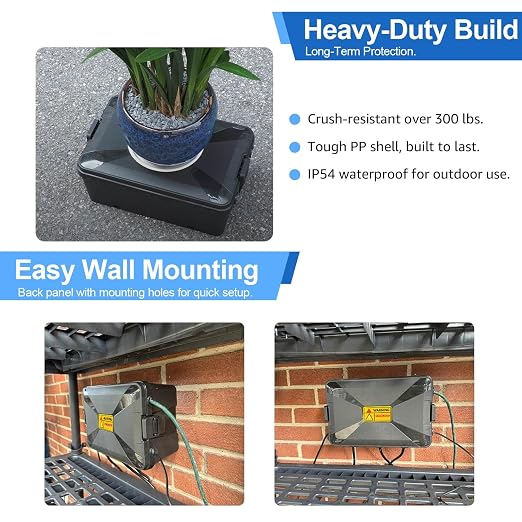 Outdoor Extension Cord Cover, NineLeaf IP54 4PK Small Weatherproof Extension - Image 5