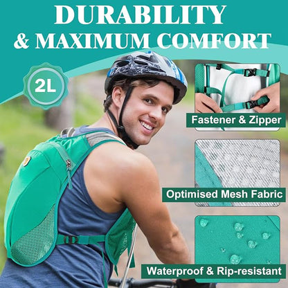 Hydration Backpack with 2L Water Bladder Bag, Lightweight and Breathable - Image 6