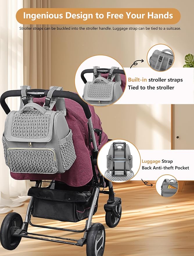 Awanhe Diaper Bag Backpack, Baby Bag - Image 4