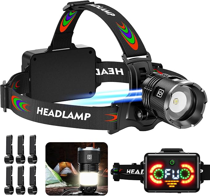 220000 Lux Bright Camping Headlamp Function 17 Modes Motion Sensor Adjustable by FixLiburt