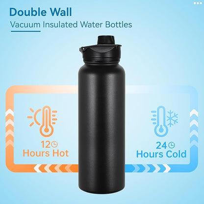VEGOND 40 oz Insulated Water Bottle Bulk Stainless Steel Metal Water Bottles - Image 3