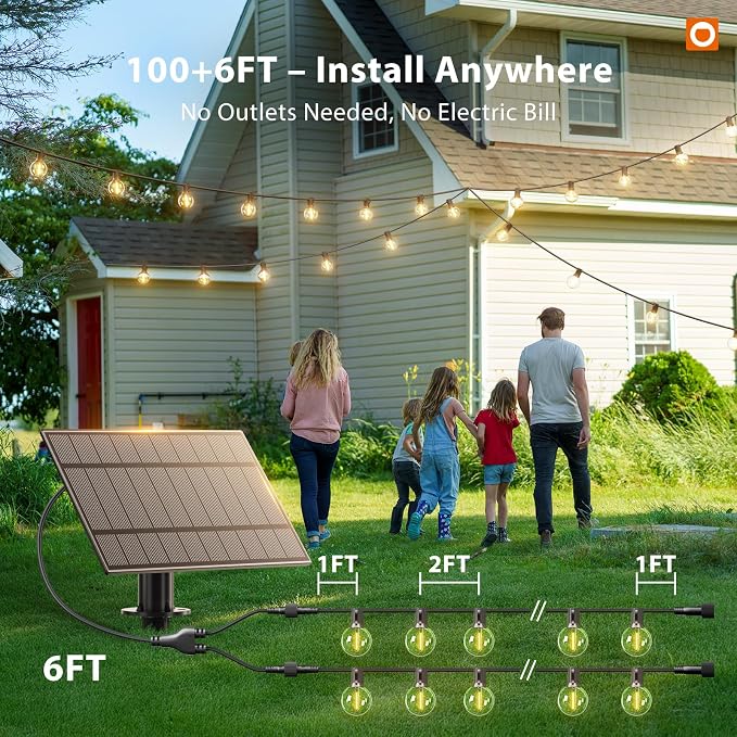 addlon 100FT Solar String Lights Outdoor - Image 8