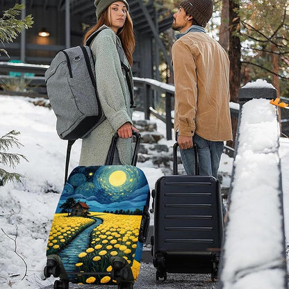ANNA QUEEN Moonlit Field Luggage Cover, Dreamy Night Landscape Suitcase - Image 7