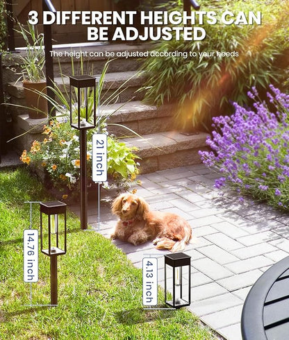 NEWMESSI Solar Pathway Lights Outdoor, 4 Pack Garden Lights IP65 Waterproof - Image 6