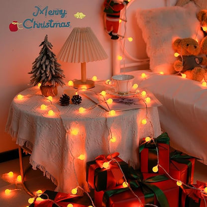 JMEXSUSS Orange String Lights Indoor, Connectable 100 LED Globe String Lights - Image 2
