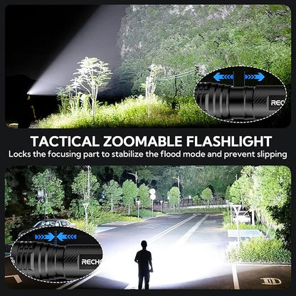 RECHOO S2000 LED Flashlight High Lumens, Super Bright, Mid-Size Tactical - Image 4