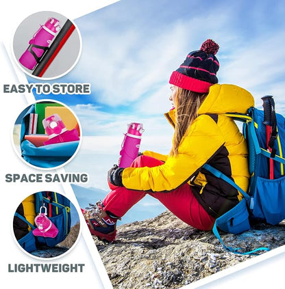Kemier Collapsible Silicone Water Bottles-750ML, Medical Grade, BPA Free Travel - Image 3
